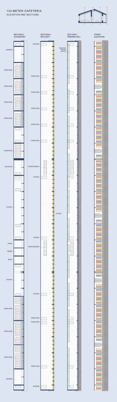 BIM Architecture | 100 meter cafeteria at the foot of Qinling Mountains/STUDIO QI