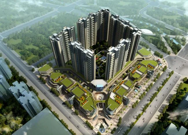 BIM Architecture | Community Building I Block in the Jungle - Architectural Design in Jianfa Luzhou Village/Benchmark Square