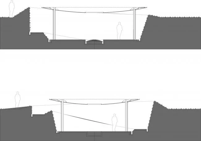 BIM architecture | Non religious private chapel, semi underground meditation space/BNKR