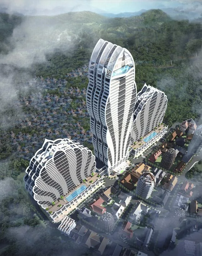 BIM Architecture | Dreamy Cloud South Creation Series -199.9-meter Peacock City in Xishuangbanna/Gangya Architecture+Local Practice (Guangzhou)