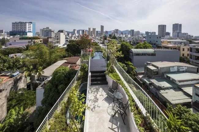 BIM Architecture | Quiet and lush, staggered terraced roofs: Vietnam Flower Garden Apartments/Ho Khue Architects