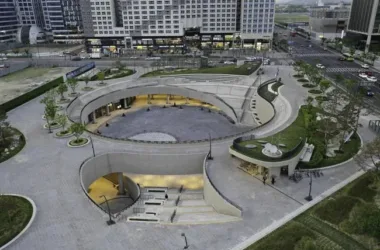 BIM Architecture: Flowing Curves Inspired by Ribbons - Magu Middle Square by Woolidongin Architects-BIM WORLD