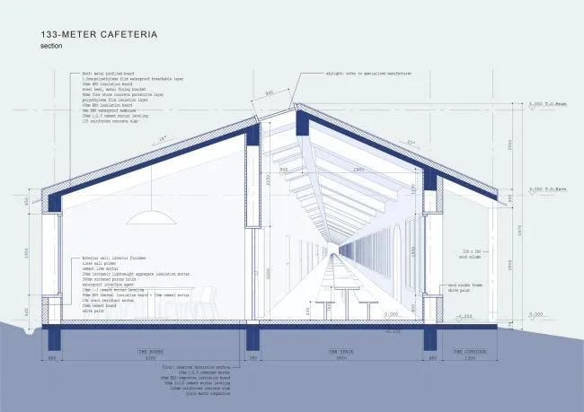 BIM Architecture | 100 meter cafeteria at the foot of Qinling Mountains/STUDIO QI