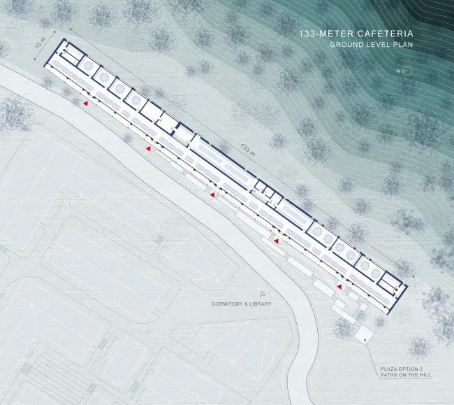 BIM Architecture | 100 meter cafeteria at the foot of Qinling Mountains/STUDIO QI