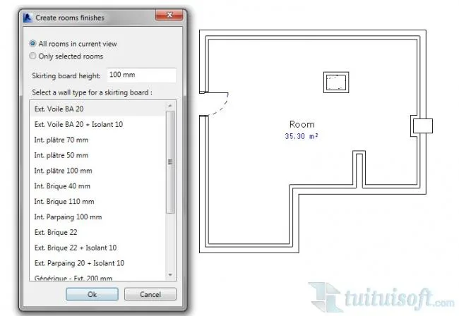 BIM plugin | Room Finishing for quick creation of skirting boards and floor slabs Download