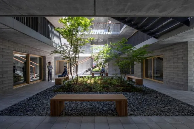 BIM Architecture | Deep Courtyard, Tranquil and Simple Home: Asahi Group Employee Dormitory KAEDE/Takenaka Corporation