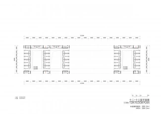 BIM Architecture | Twelfth to Thirteenth Floor Plan