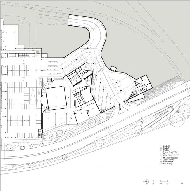 BIM Architecture | John F. Kennedy Performing Arts Center Expansion, Integrated with Landscape/Steven Hall Architects