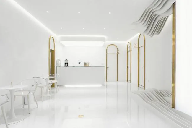 BIM architecture | Like crossing deep waters: Beauty salons/flat design on national borders