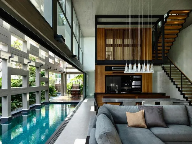 BIM Architecture | Concrete Sunroom, Showcasing the Beauty of Beam and Column Construction/HYLA Architects