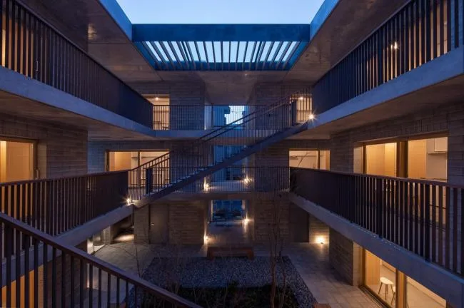 BIM Architecture | Deep Courtyard, Tranquil and Simple Home: Asahi Group Employee Dormitory KAEDE/Takenaka Corporation