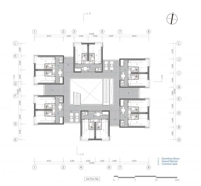 BIM Architecture | Deep Courtyard, Tranquil and Simple Home: Asahi Group Employee Dormitory KAEDE/Takenaka Corporation