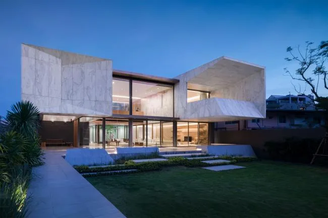 BIM Architecture: Lightweight Suspended Marble House by Openbox Architects-BIM WORLD
