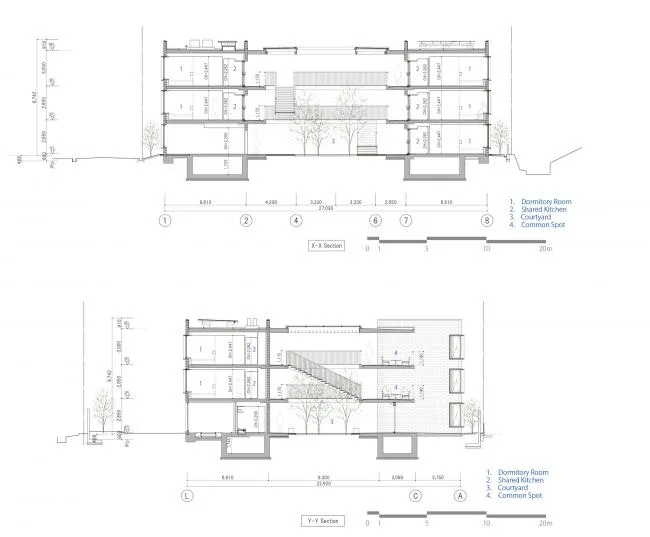 BIM Architecture | Deep Courtyard, Tranquil and Simple Home: Asahi Group Employee Dormitory KAEDE/Takenaka Corporation
