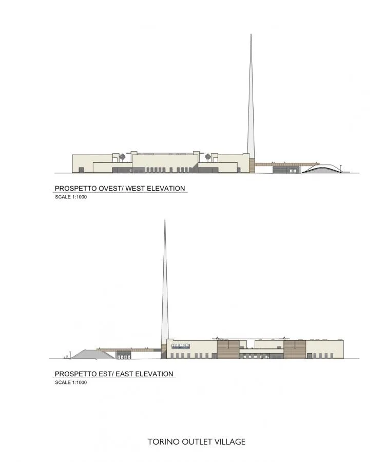 BIM Architecture | Like a white coffin, piercing the sky: Torino Outlets/Claudio Silvestrin Architects