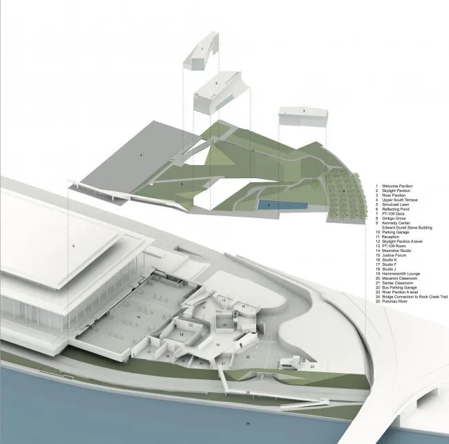 BIM Architecture | John F. Kennedy Performing Arts Center Expansion, Integrated with Landscape/Steven Hall Architects