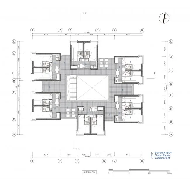 BIM Architecture | Deep Courtyard, Tranquil and Simple Home: Asahi Group Employee Dormitory KAEDE/Takenaka Corporation