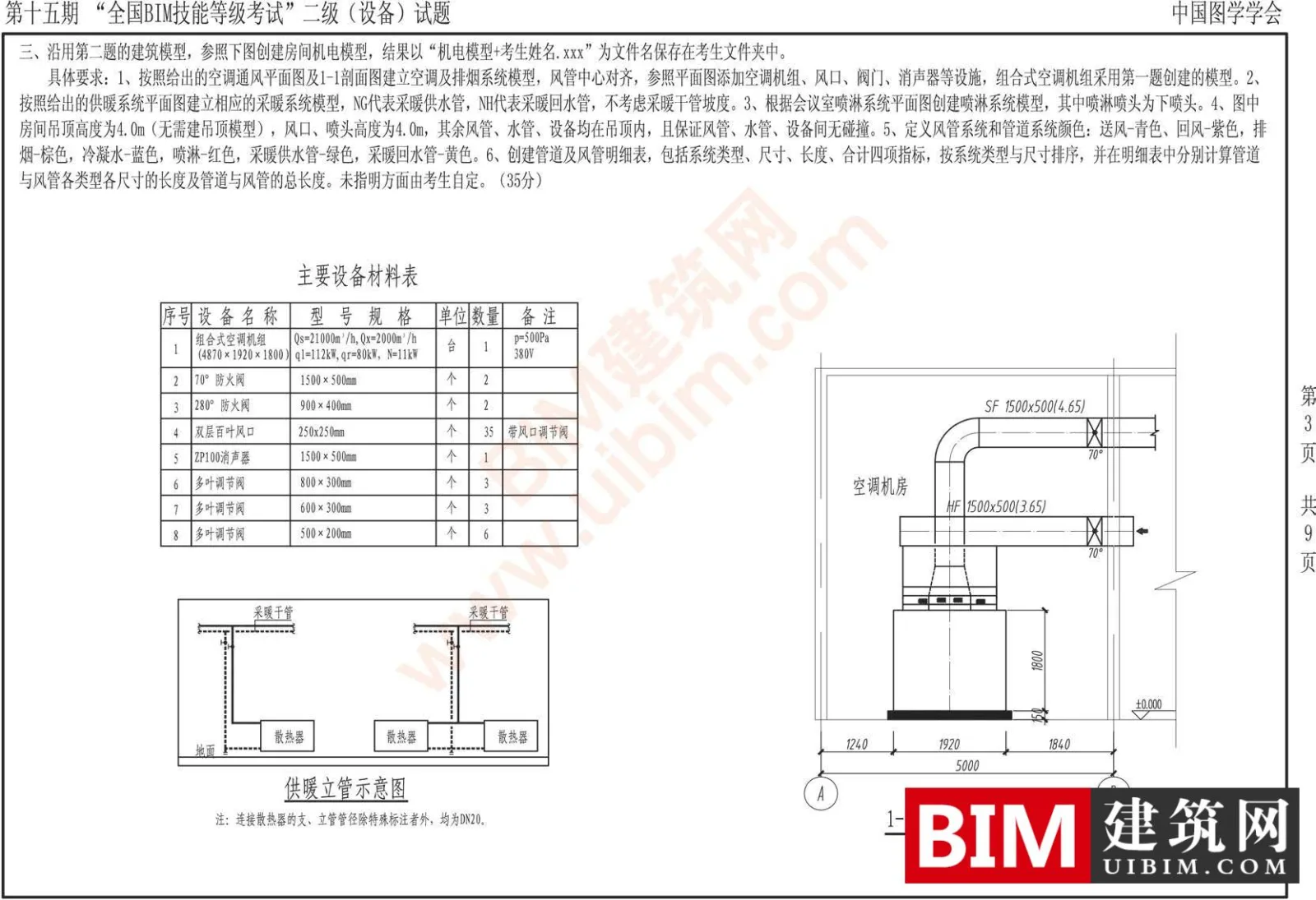 The 15th National BIM Skill Level Examination Level 2 Equipment Professional Test Questions Download