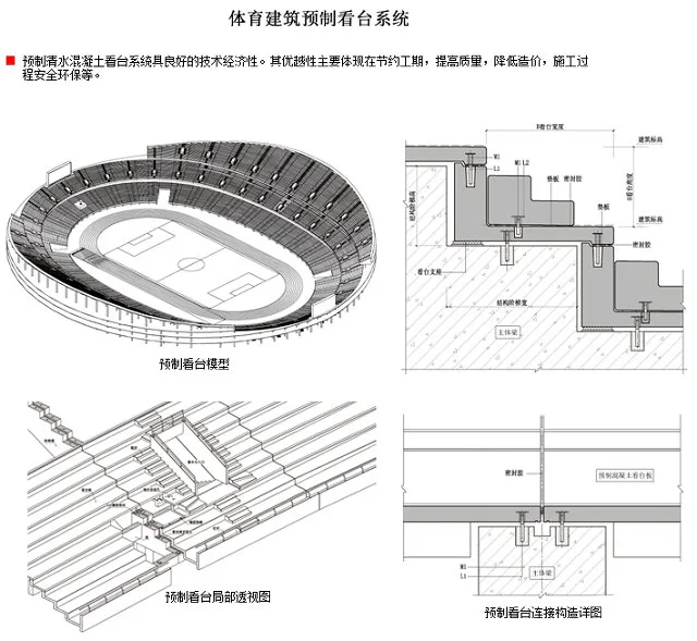 Prefabricated research | Sports building prefabricated grandstand system