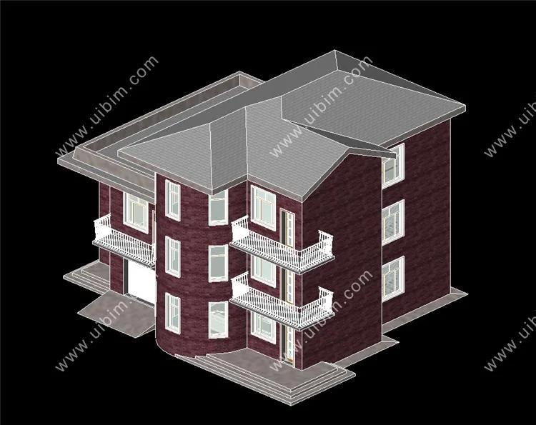 BIM Data | Revit Model - BIM Model of Three story Villa