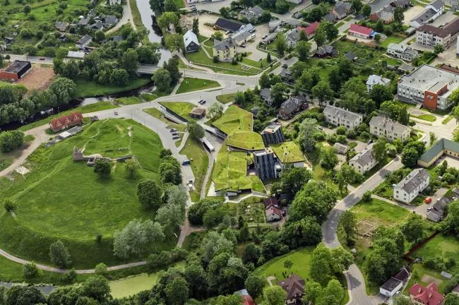 BIM Architecture | Nesting Triangular Grass Slope Top 'Small House' - East Latvia Creative Service Center/SAALS