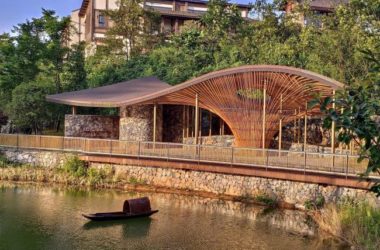 BIM Architecture: Tea Pavilion in Wulong Guiyuan Town Embraced by Gentle Mountain Breeze | Weitu Design Agency-BIM WORLD