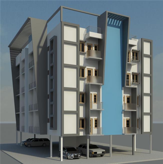 BIM Data and Revit Model of a Four-Story Apartment Building