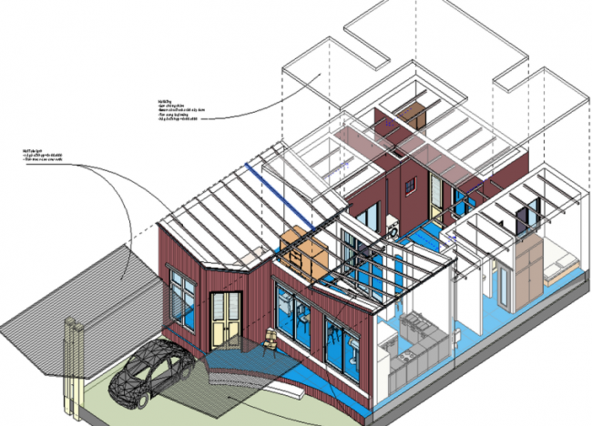 BIM Data and Revit Model for Single-Story Villa Design