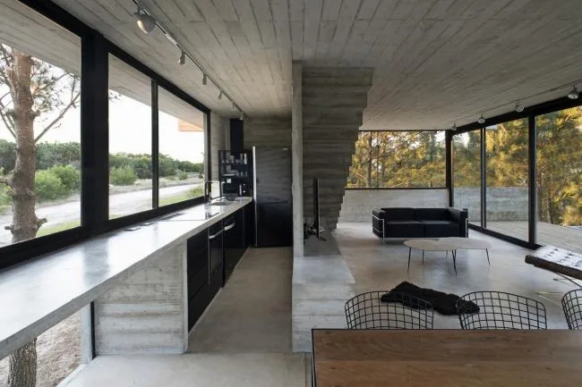 BIM Architecture | Light and Shadow Dance, Simple Forest Dwelling Like Wood and Stone/Luciano Kruk