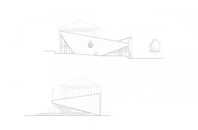 BIM architecture | Diagonal construction of lightweight 'wings': Swiss New Apostolic Church/Localized Architecture