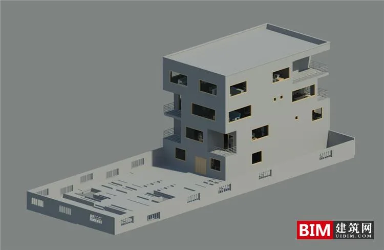 BIM Data | Revit Model - Creative Office Building BIM Model Advanced Single Building Model