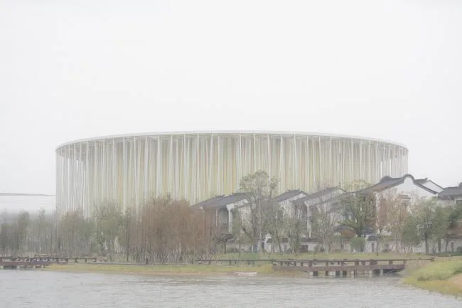 BIM Architecture | "Bamboo Forest" Walk: the Taihu Lake Lake Theater/SCA | Steven Chilton Architects