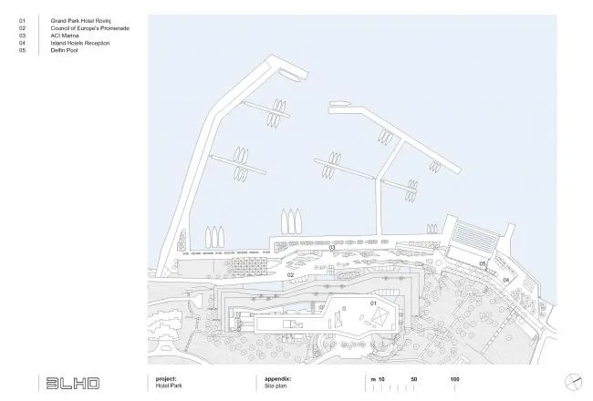 BIM architecture | Winding and folding, enjoying the sea and sky in one color: Rovini Park Hotel/3LHD