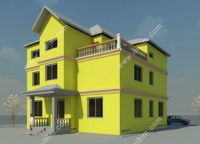 BIM data | Revit model - Three story Revit villa model, including CAD drawings
