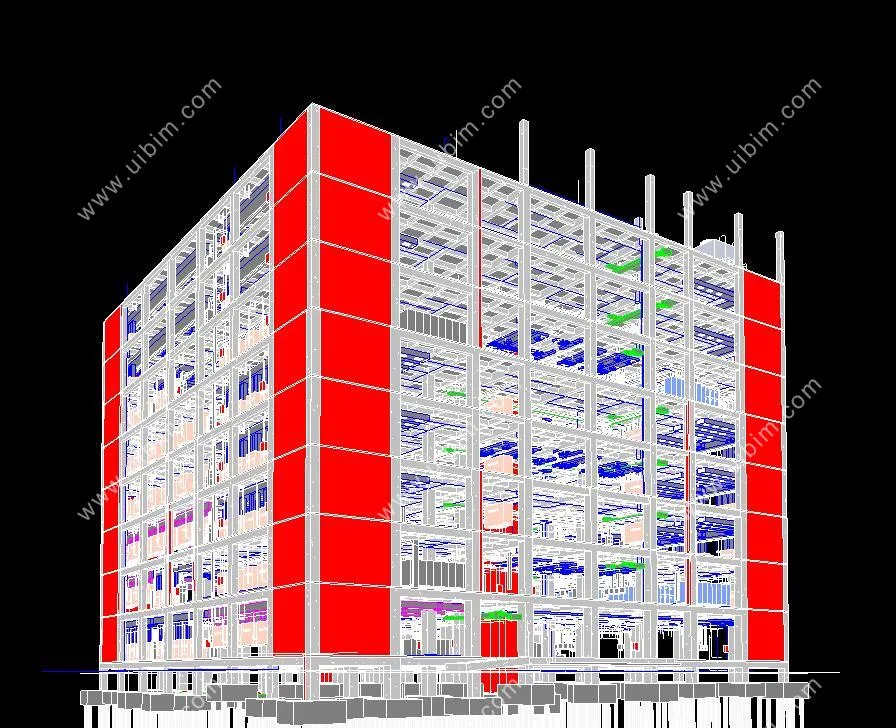 Complete set of BIM project model materials for data center communication building, Revit building structure HVAC electrical plumbing MEP, including exported Navisworks models