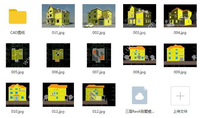 Three-Story Villa Revit Model with BIM Data and CAD Drawings