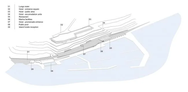 BIM architecture | Winding and folding, enjoying the sea and sky in one color: Rovini Park Hotel/3LHD
