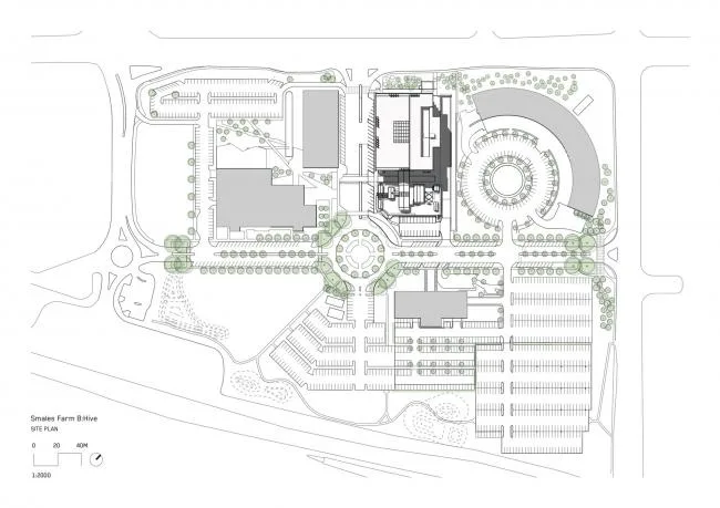BIM Architecture | Interweaving and Free Flow of Curves: B: Hive Office Building/BVN+Jasmax