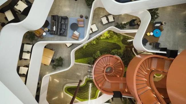 BIM Architecture: The Fluid Curves of B:Hive Office by BVN and Jasmax-BIM WORLD