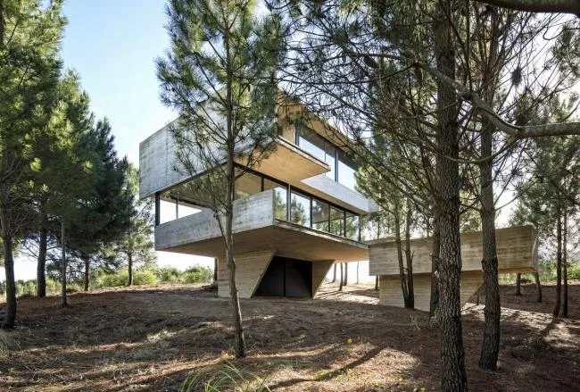 BIM Architecture: A Serene Forest Home of Wood and Stone by Luciano Kruk Featuring Play of Light and Shadow-BIM WORLD