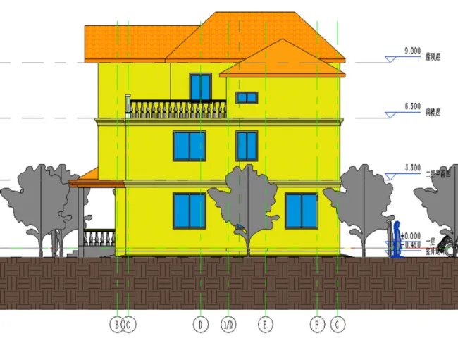 BIM data | Revit model - Three story Revit villa model, including CAD drawings