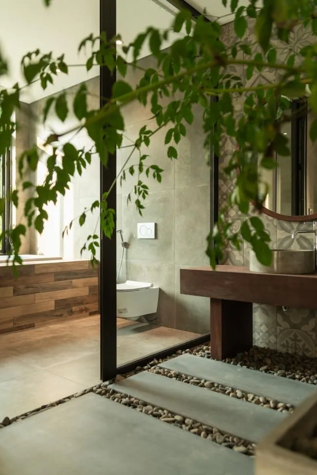 BIM architecture | Creating an indoor courtyard under arched windows and corridors: Vietnam AD8 Villa/Nemo Studio
