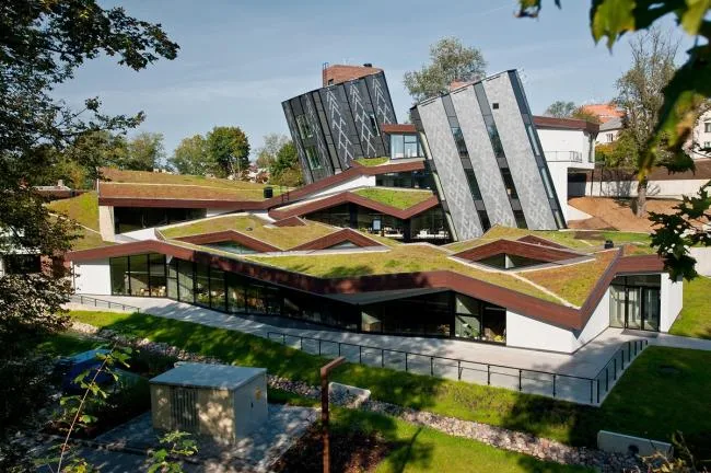 BIM Architecture | Nesting Triangular Grass Slope Top 'Small House' - East Latvia Creative Service Center/SAALS