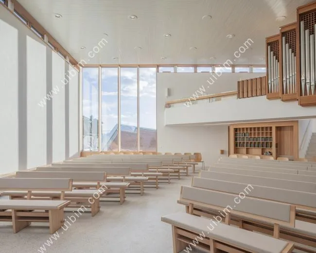 BIM architecture | Diagonal construction of lightweight 'wings': Swiss New Apostolic Church/Localized Architecture