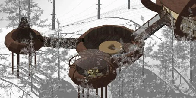 BIM Architecture | Like an Adventure in the Jungle: Anhui Qiyunshan Freedom Home Tree House "UFO"/Jinglan Architecture