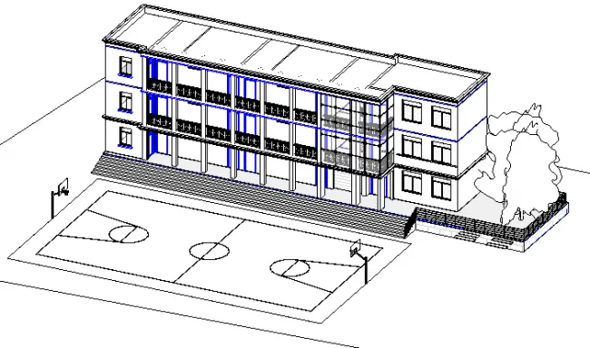 BIM Data | Revit Model - Three story Building BIM Model