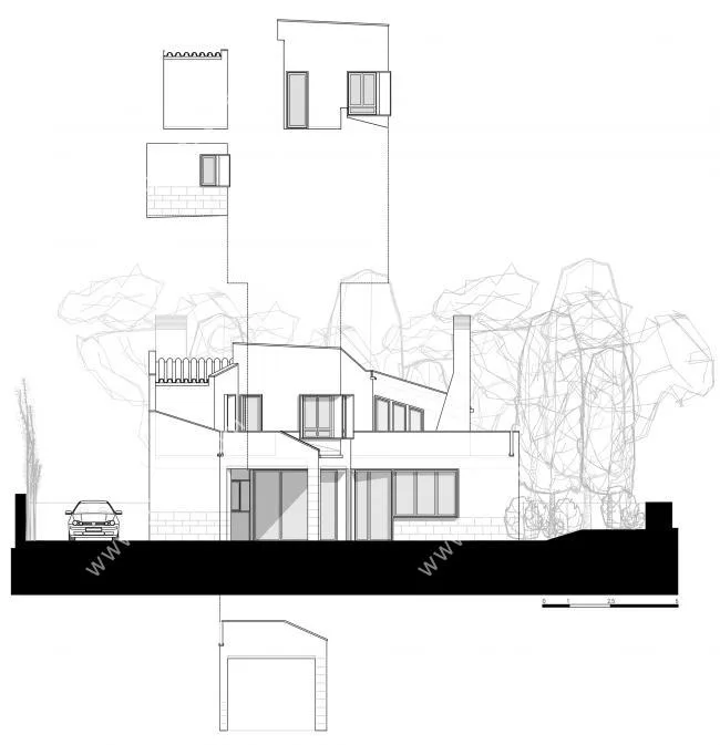 BIM Architecture | Scattered Landscape Windows Outline Mountains and Wilderness Landscape Paintings: MM Residential/Salv à Ort í n Arquitectes