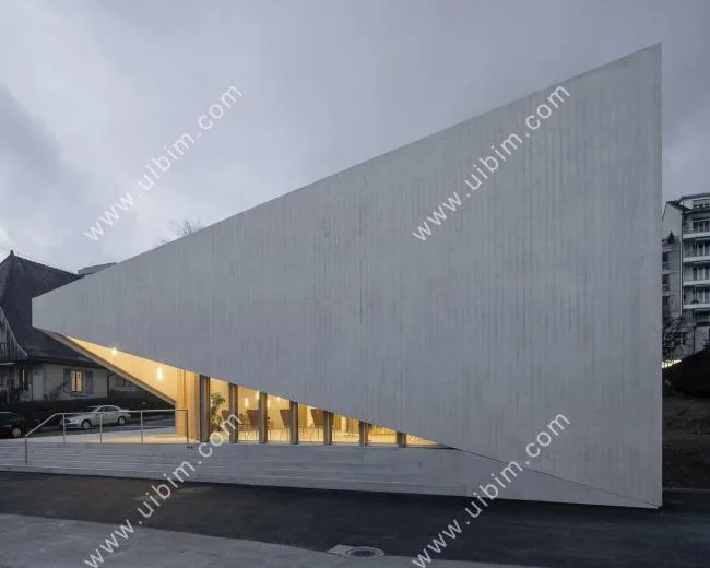 BIM architecture | Diagonal construction of lightweight 'wings': Swiss New Apostolic Church/Localized Architecture