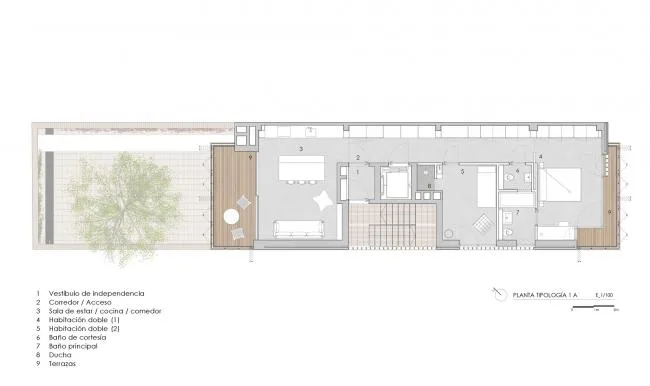 BIM Architecture | Light and Shadow Circulation Brings Warm Texture - Four Friends Apartment in Spain