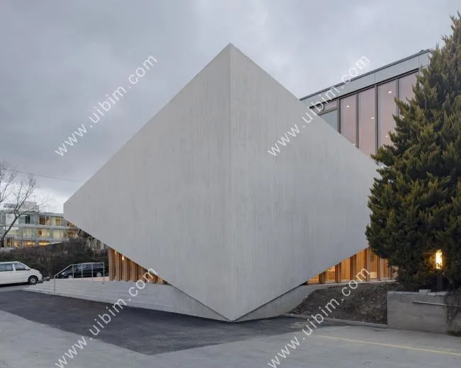 BIM architecture | Diagonal construction of lightweight 'wings': Swiss New Apostolic Church/Localized Architecture